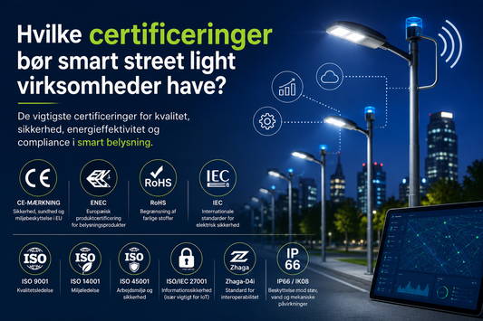 Hvilke certificeringer bør smart street light virksomheder have?