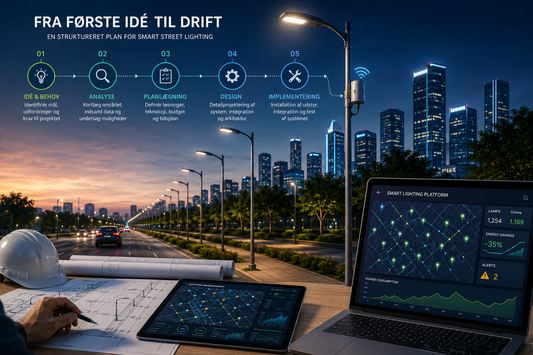Sådan planlægges et smart street lighting-projekt fra første idé til drift